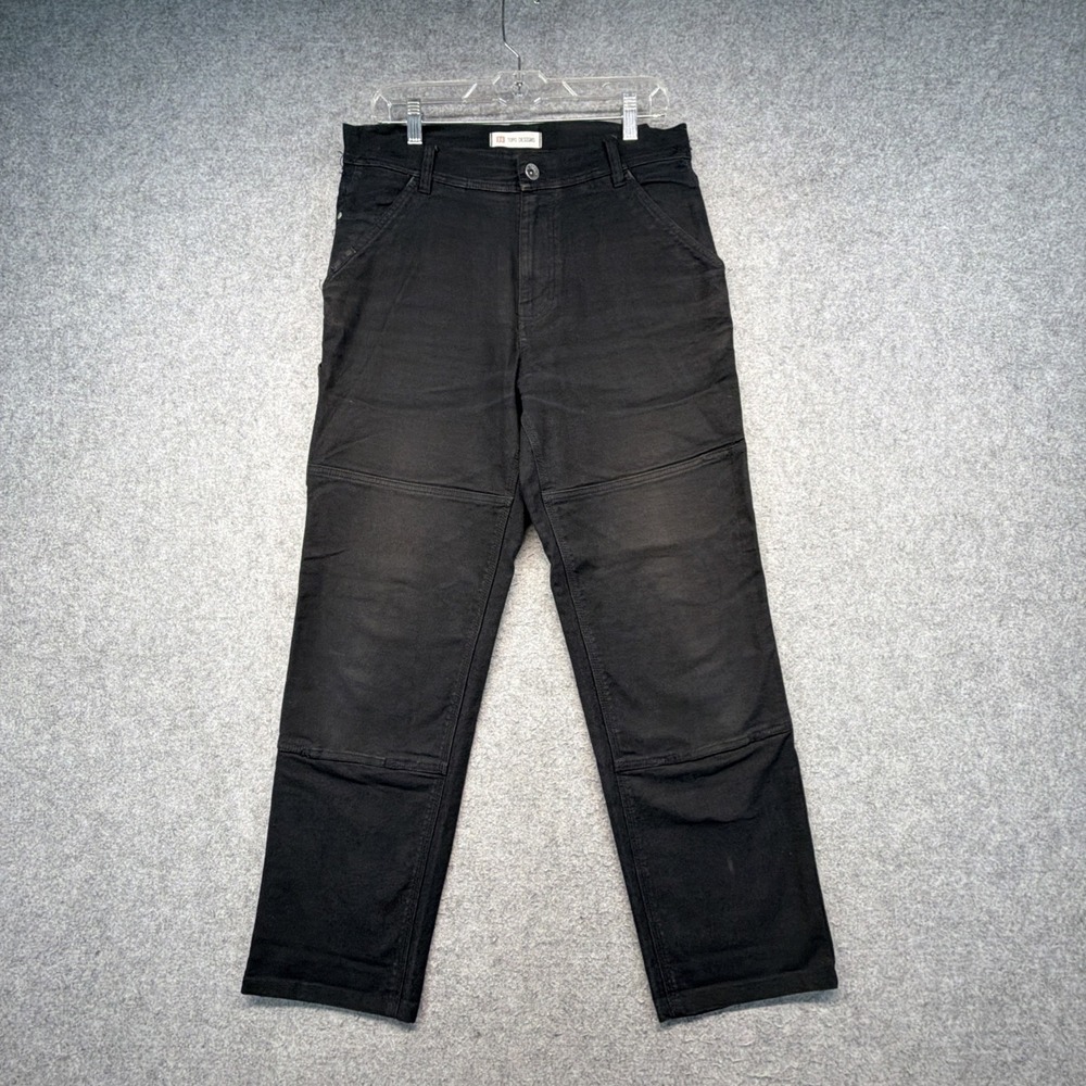 Topo Designs Canvas Double Knee Pants Stretch Mens Size 32 Black